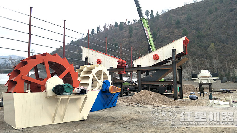 輪式小型砂石分離機(jī)多少錢一臺，帶生產(chǎn)線案例